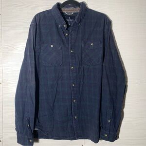 Roark Revival Navy Green Plaid Flannel Shirt XL Artifacts of Adventure